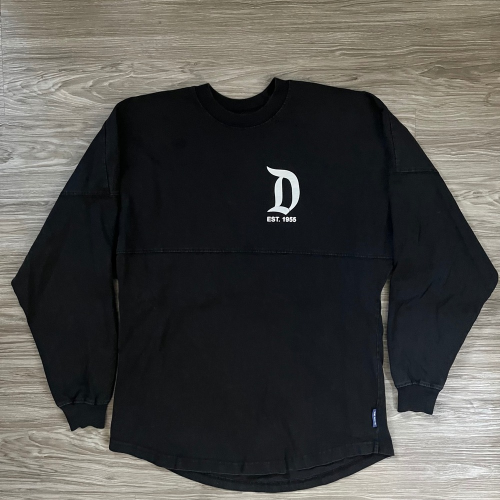 Disneyland Resort Spirit Jersey Black Long Sleeve Shirt Mens Small Est 1955 D